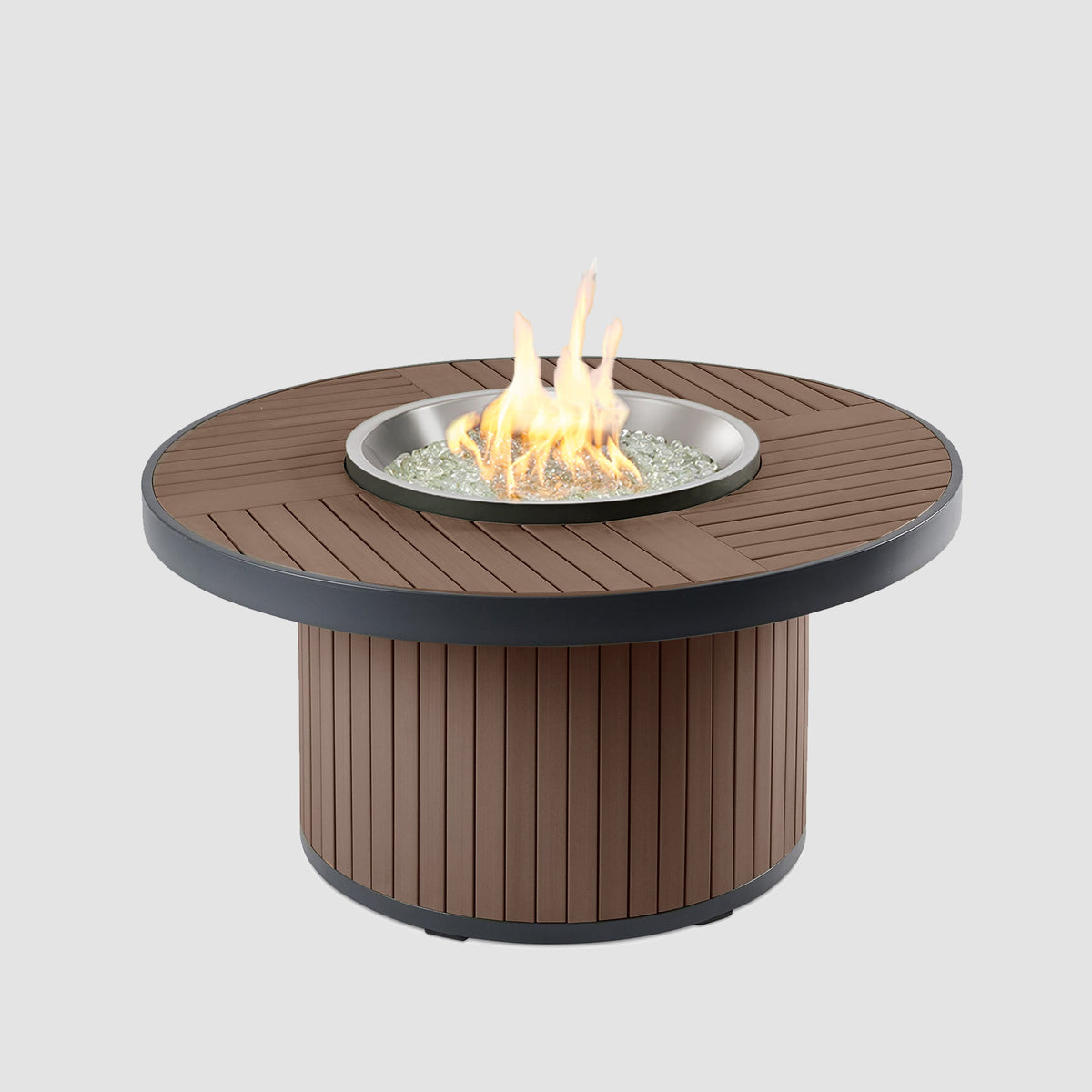 Outdoor GreatRoom Kenwood & Brooks Round Gas Fire Pit Table