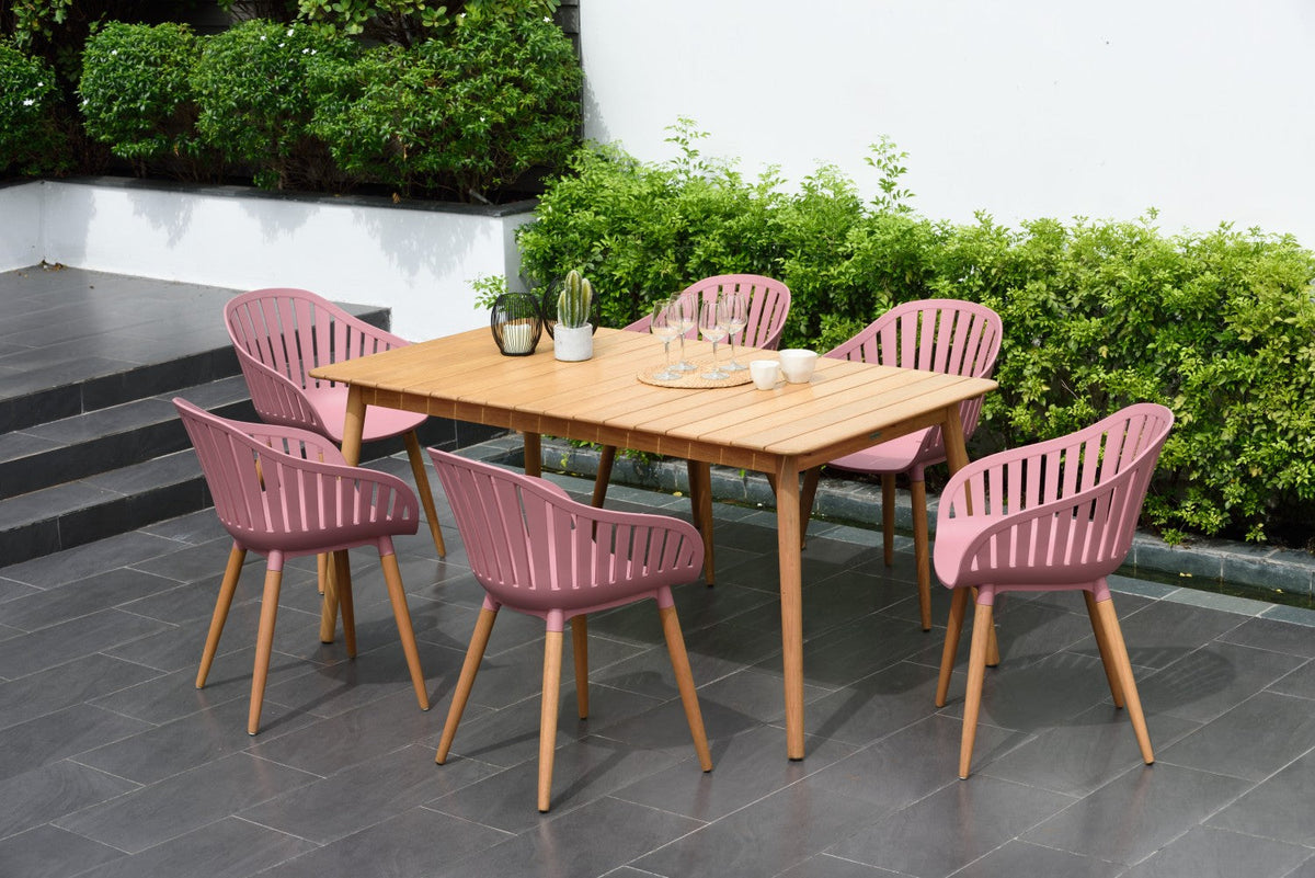 LifestyleGarden® Nassau Rectangular FSC® Eucalyptus Dining Table – 63"