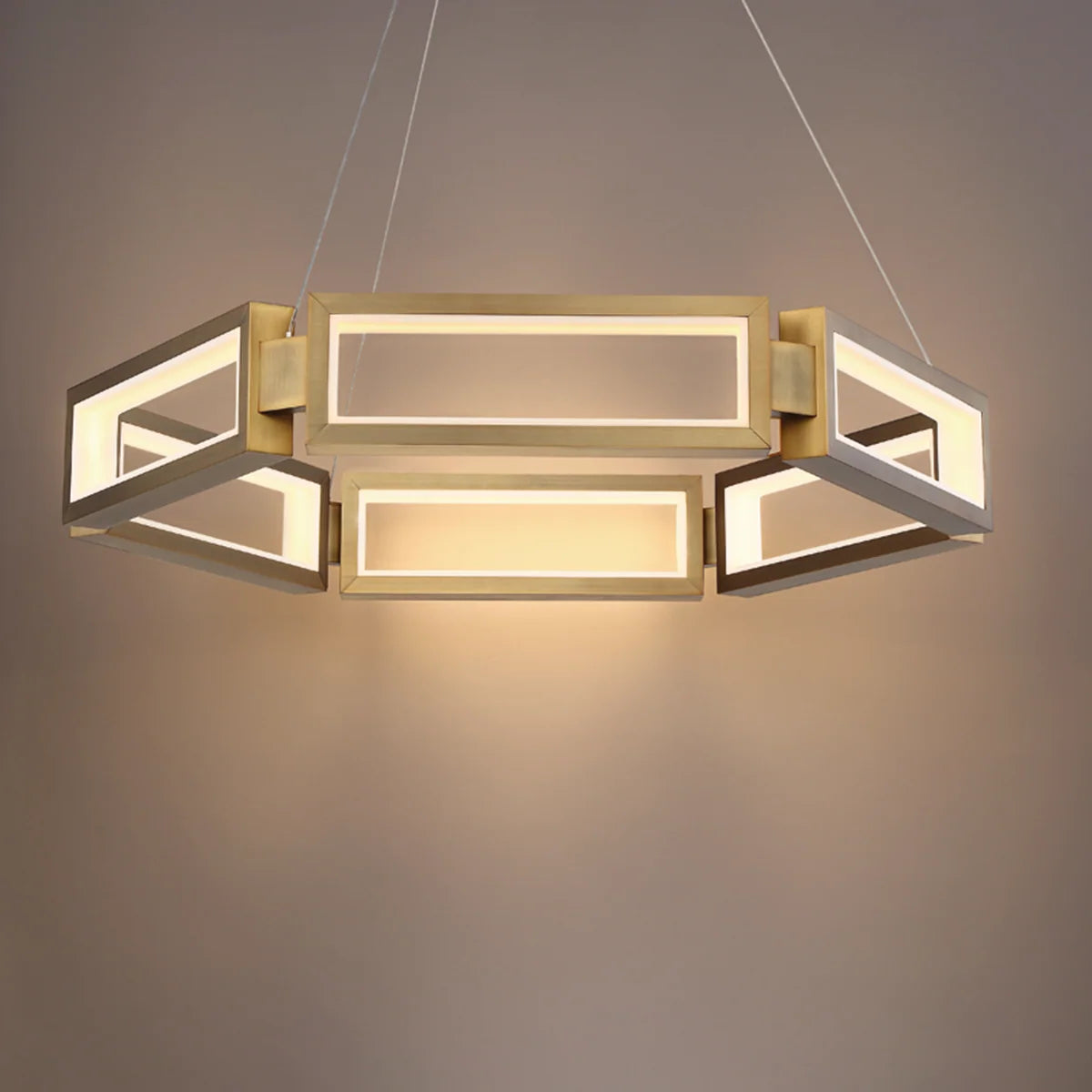 Modern Forms Mies LED Chandelier – Aged Brass