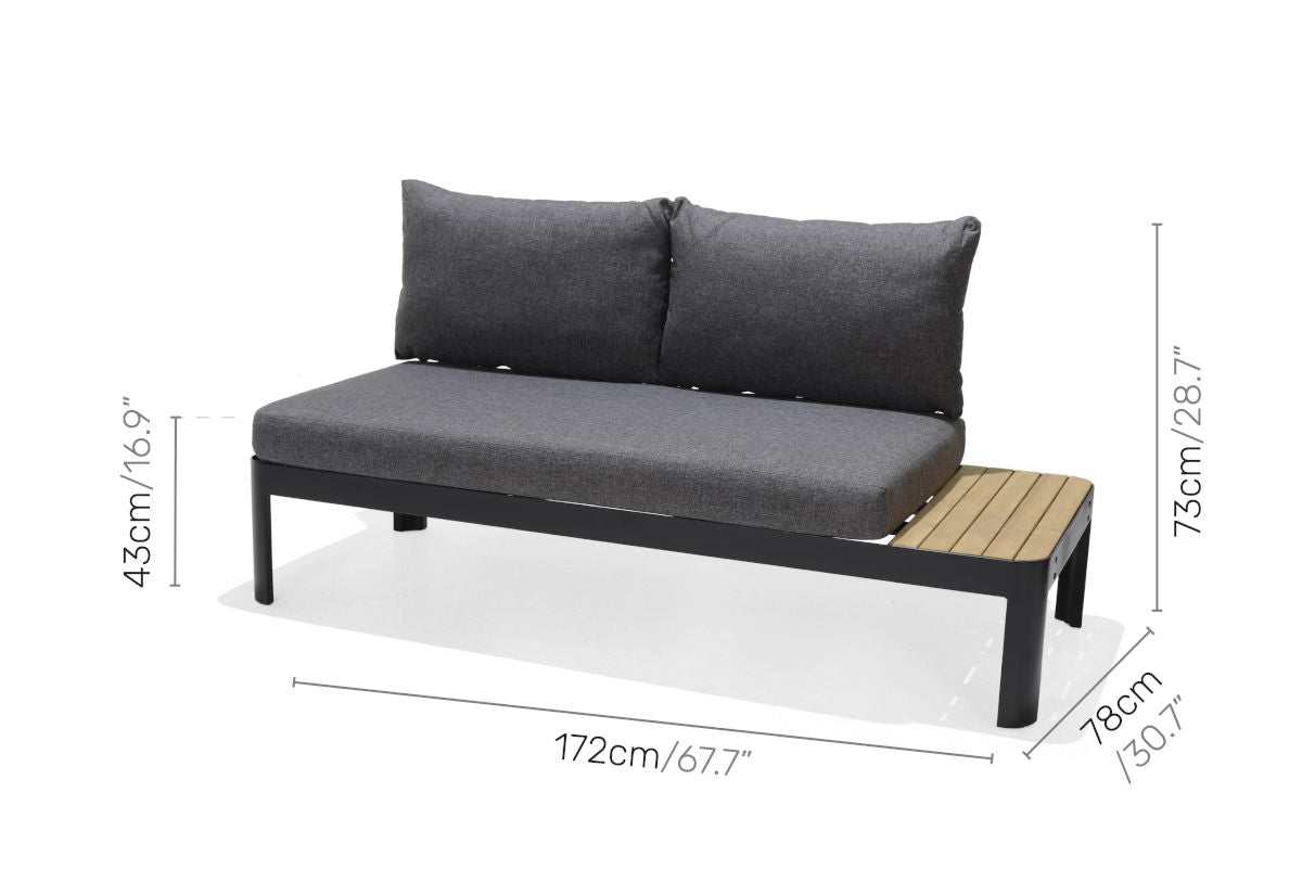 LifestyleGarden Portals Teak &amp; Aluminum 3-Piece Modular Outdoor Sofa Set