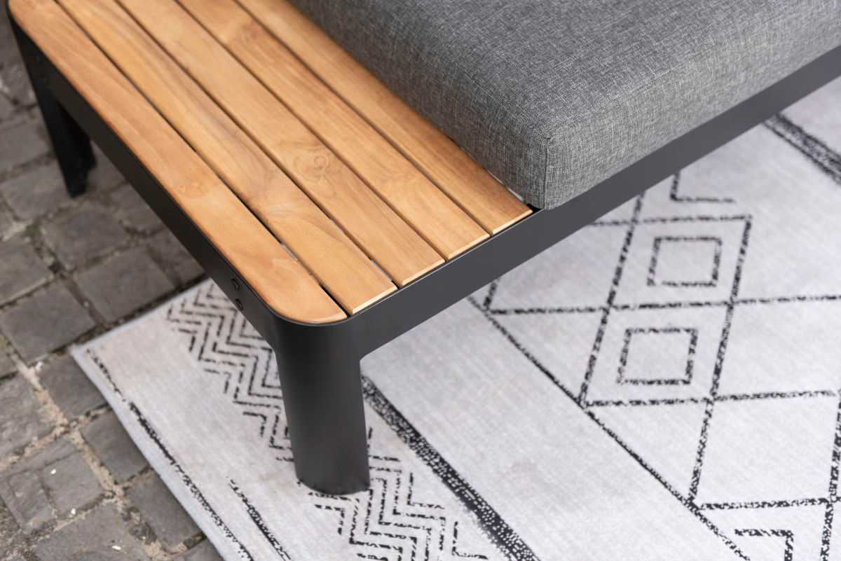 LifestyleGarden Portals Teak &amp; Aluminum 3-Piece Modular Outdoor Sofa Set
