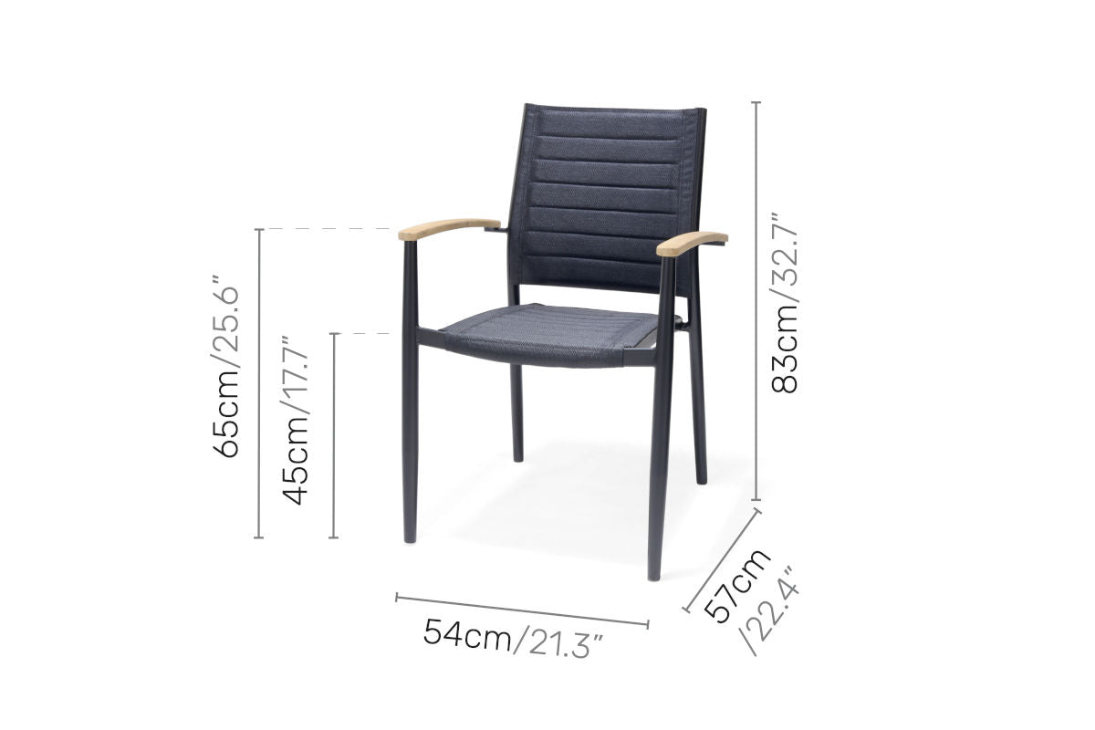 LifestyleGarden Portals Teak & Aluminum Rectangular Outdoor Dining Set