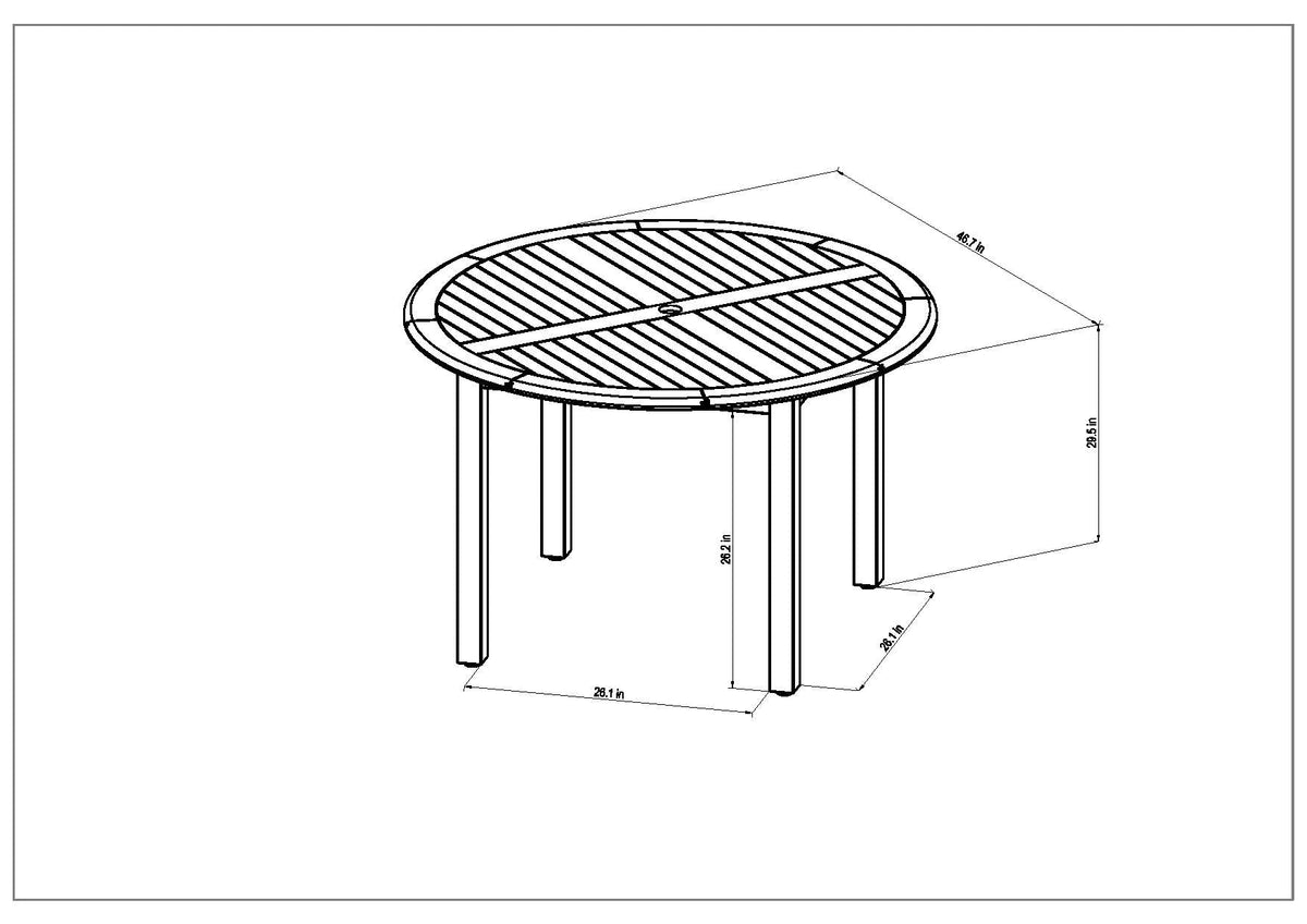 Amazonia Oldbury 47-Inch FSC Hardwood Round Outdoor Dining Table