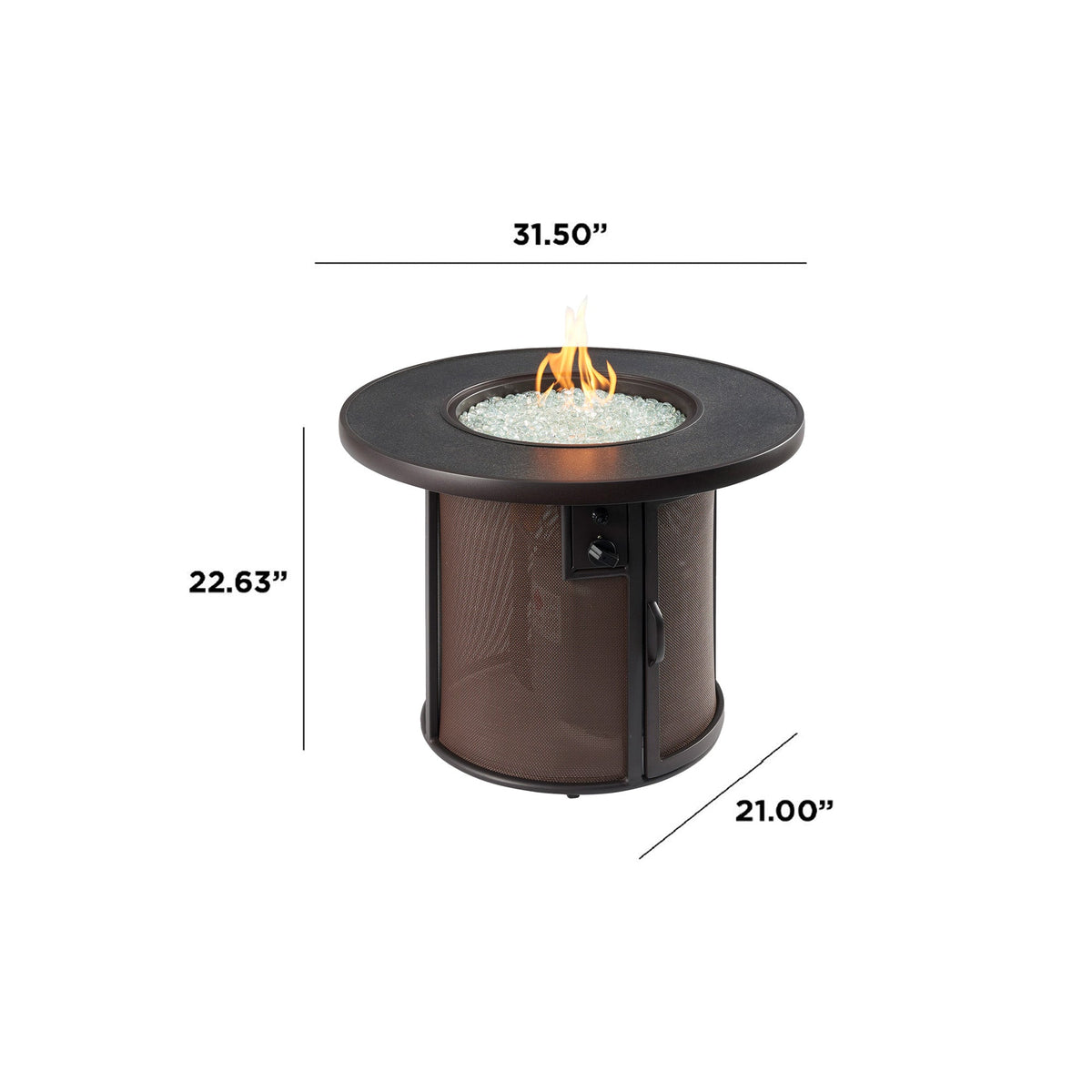 Outdoor GreatRoom Stonefire 32" Round Gas Fire Pit Table