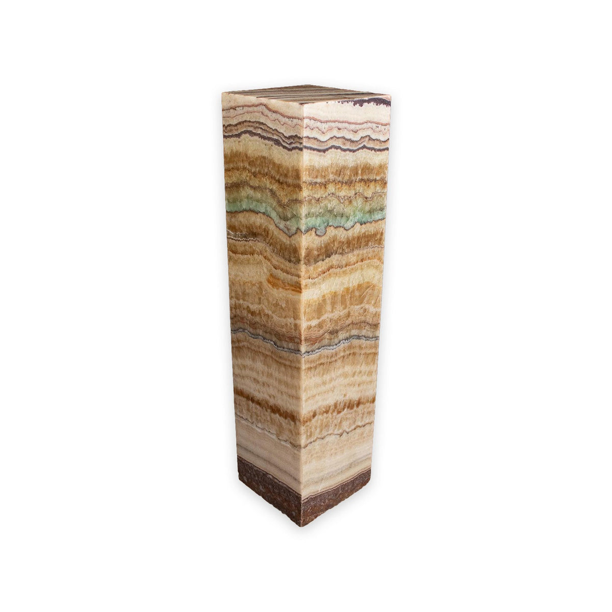 Rare Earth Gallery Aqua Onyx Square Pedestal Luminary
