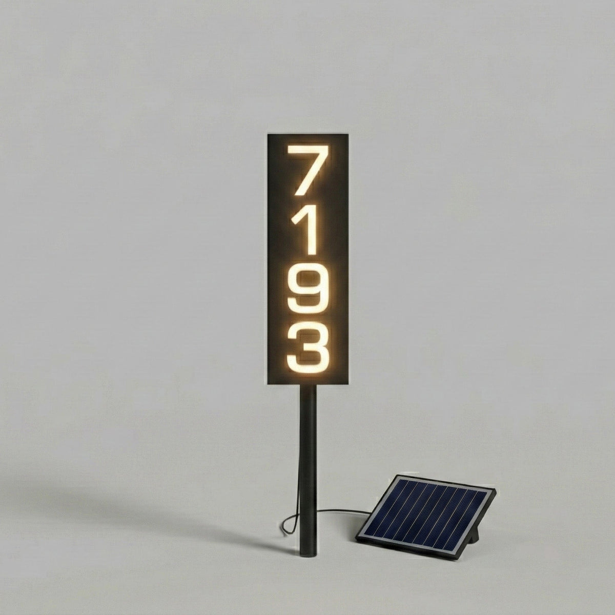 Selegna Signs Solar-Powered Illuminated House Number Sign – Staked Outdoor Address Sign