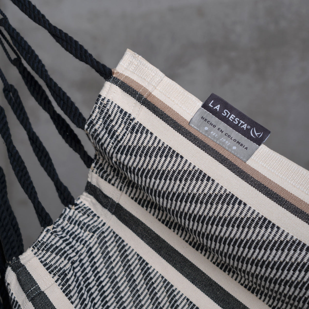 LA SIESTA Udine Organic Zebra Cotton Hammock Chair & Stand Set