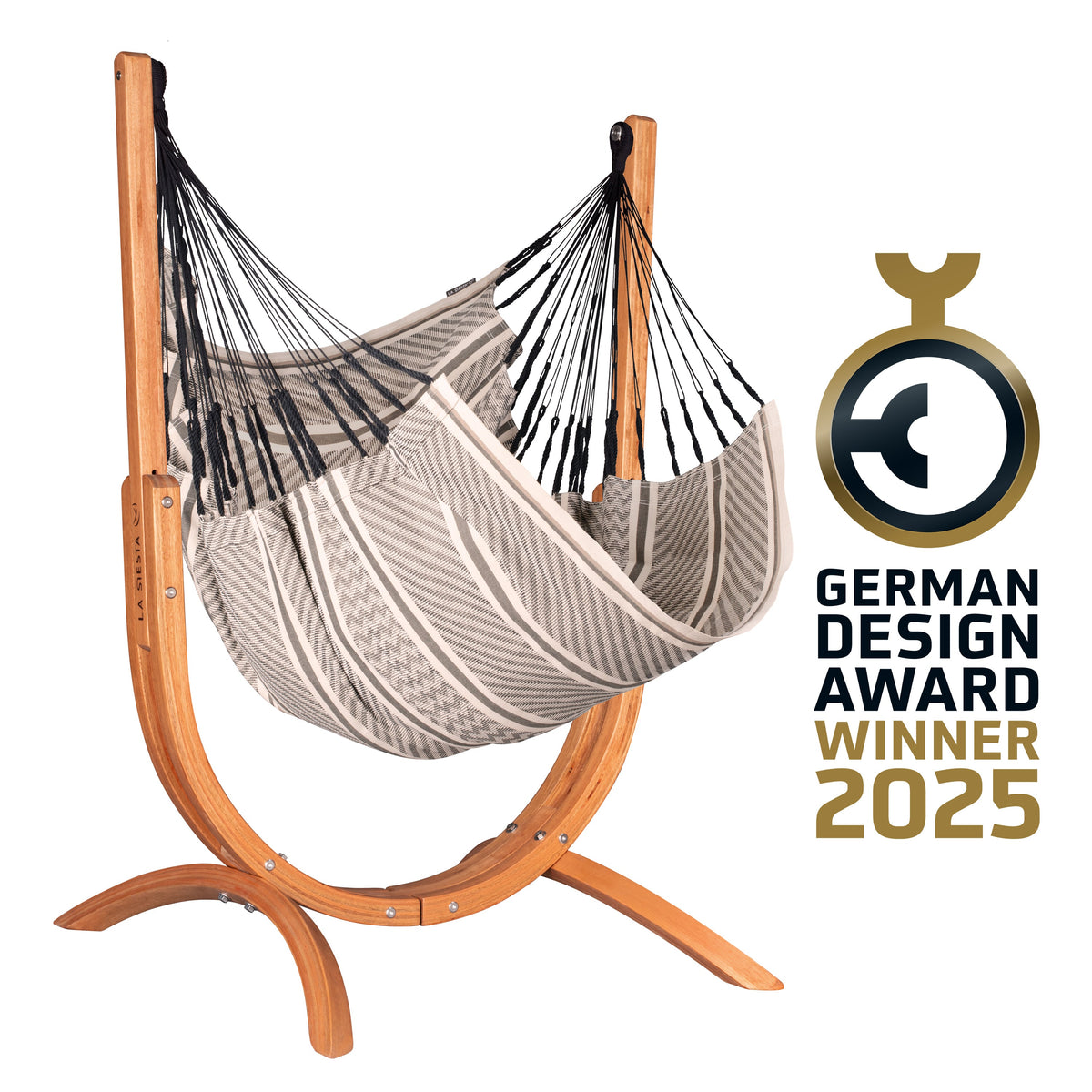 LA SIESTA Udine Organic Zebra Cotton Hammock Chair & Stand Set