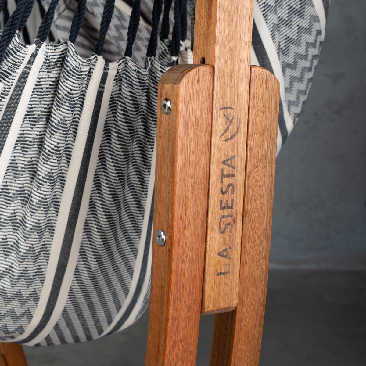 LA SIESTA Udine Organic Zebra Cotton Hammock Chair & Stand Set