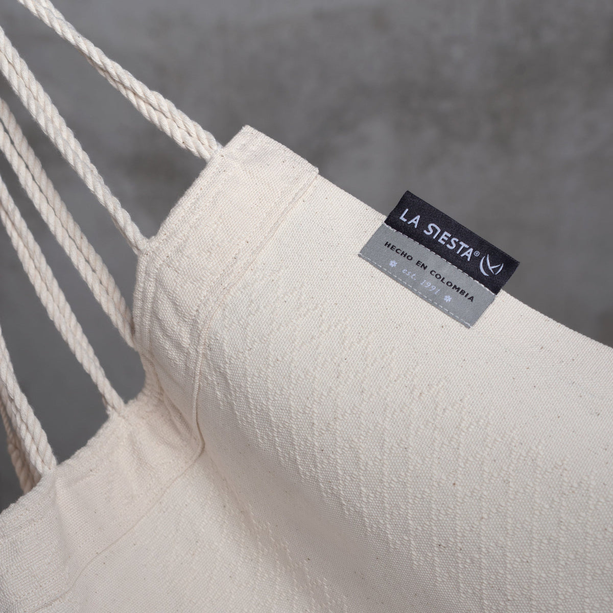 LA SIESTA Udine Organic Latte Cotton Hammock Chair & Stand Set