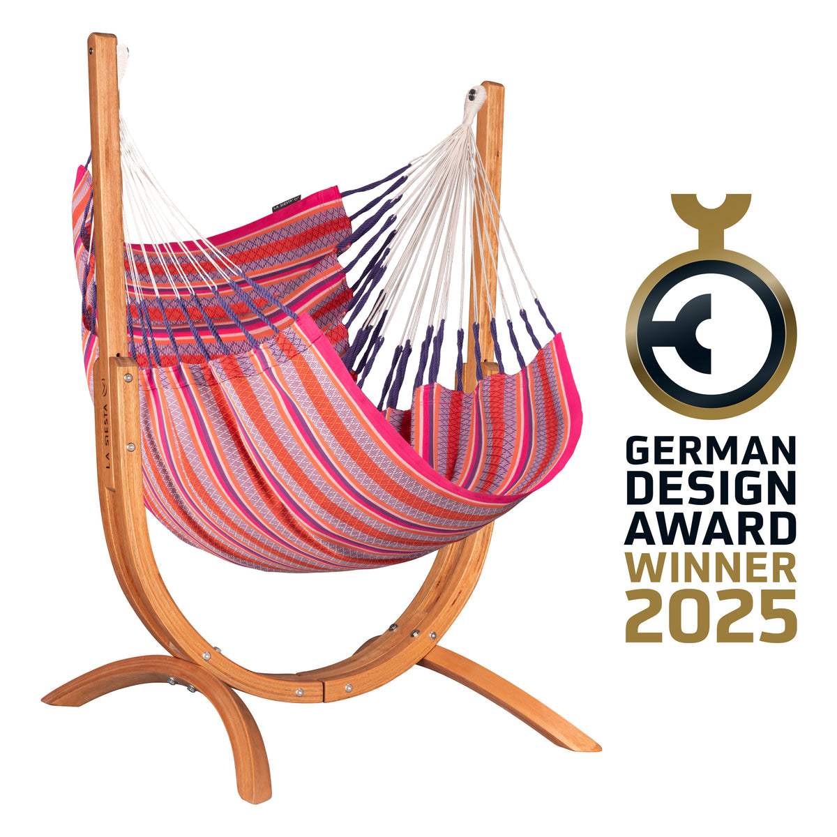 LA SIESTA Udine Organic Flamingo Hammock Chair & Stand Set