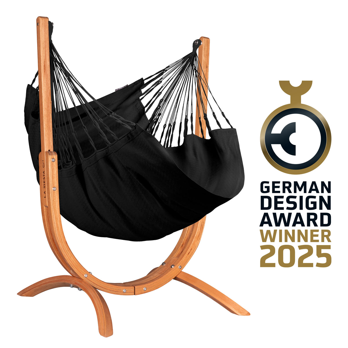 LA SIESTA Udine Organic Onyx Hammock Chair & Stand Set