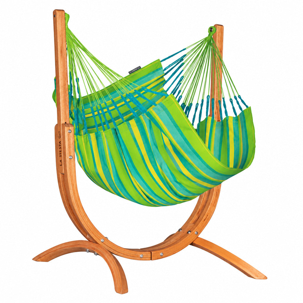 LA SIESTA Udine Outdoor Lime Weather-Resistant Hammock Chair & Stand Set