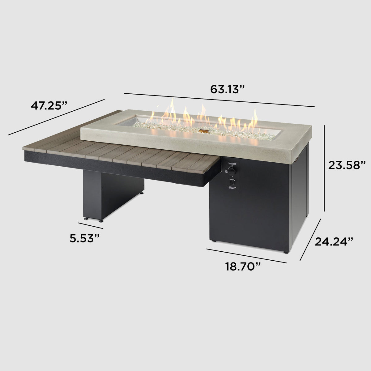 Outdoor GreatRoom Uptown Linear Gas Fire Pit Table