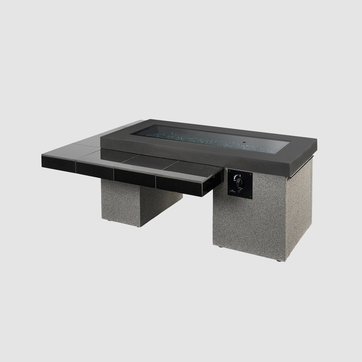 The Outdoor GreatRoom Company Uptown Black Linear Gas Fire Pit Table