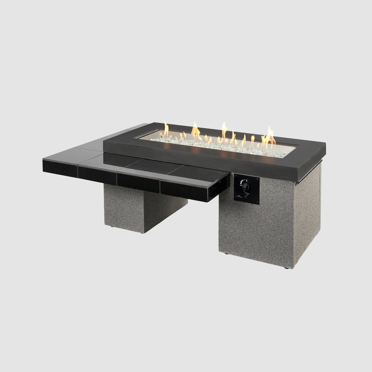 The Outdoor GreatRoom Company Uptown Black Linear Gas Fire Pit Table