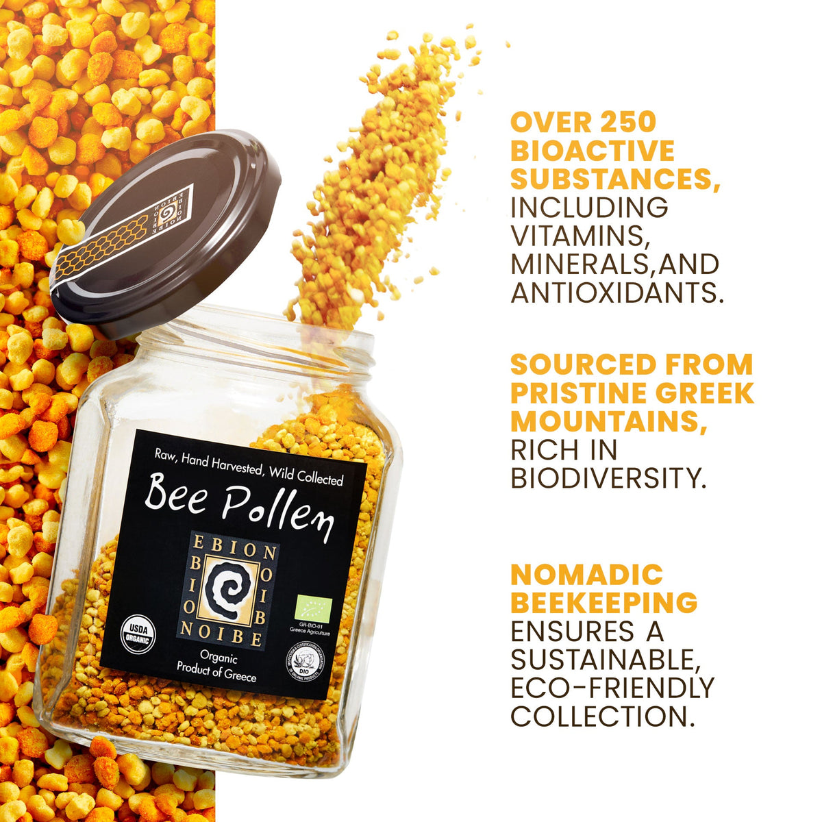 RAW Wild Collected Organic Bee Pollen