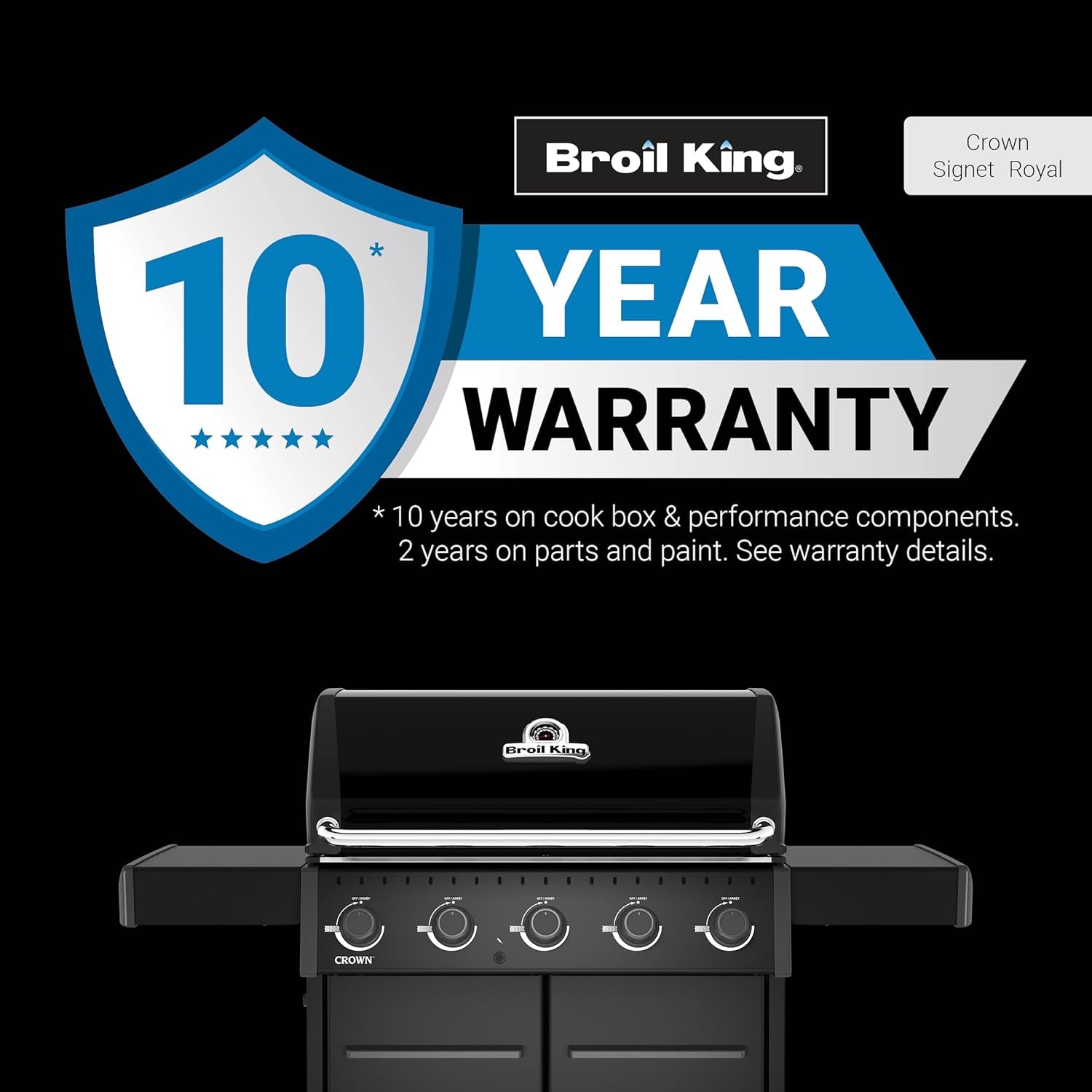 866154 Crown 520 Shadow 5-Burner Propane Gas Grill in Black