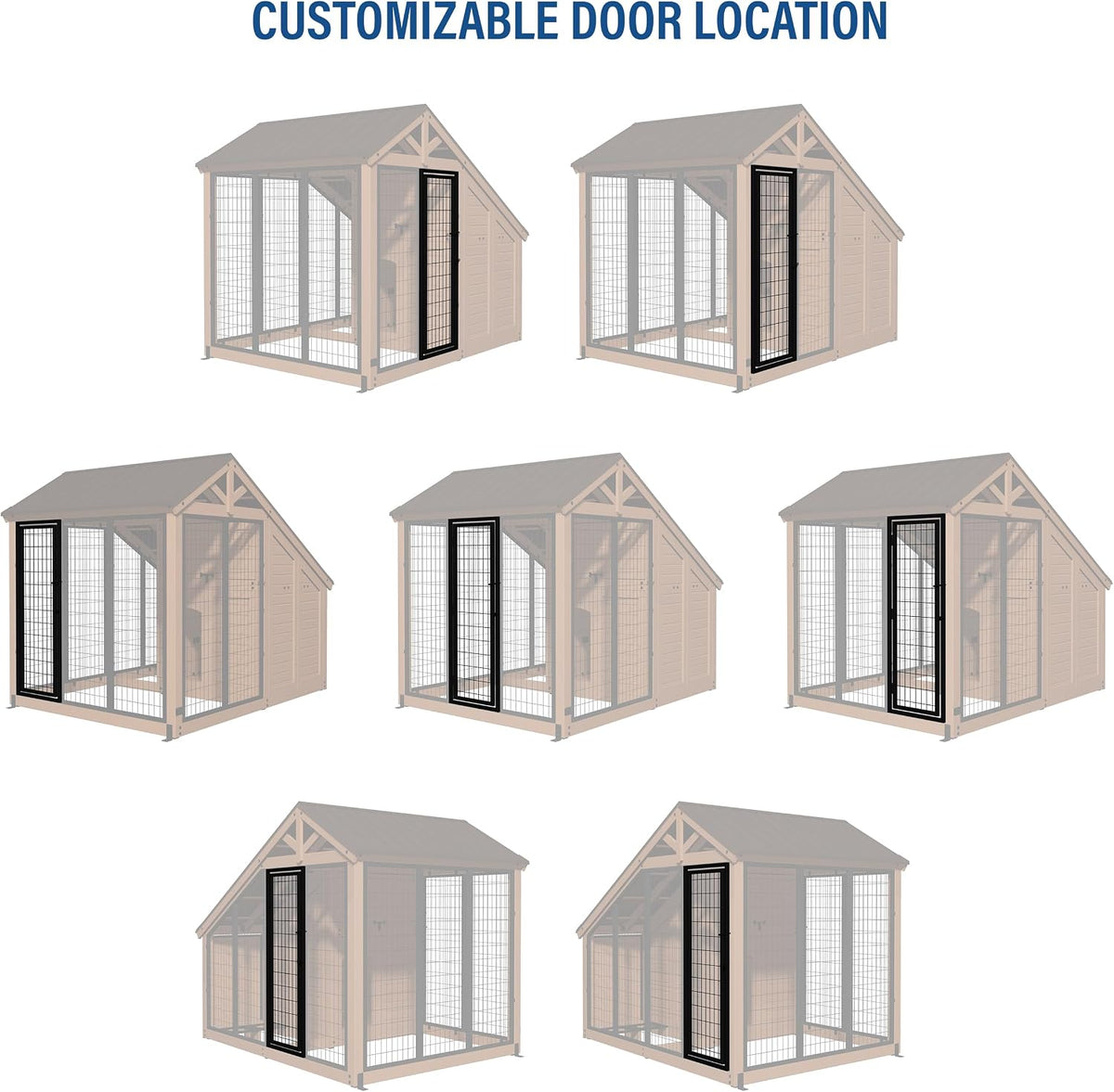 Backyard Discovery 7' X 5' Waggin' Retreat Cedar Wood Large Dog Kennel with Galvanized Steel Roof, Feeding Door, Doghouse Back Door, Water and Food Tray, Secure Lock Gate for Safe Outdoor Pet Shelter