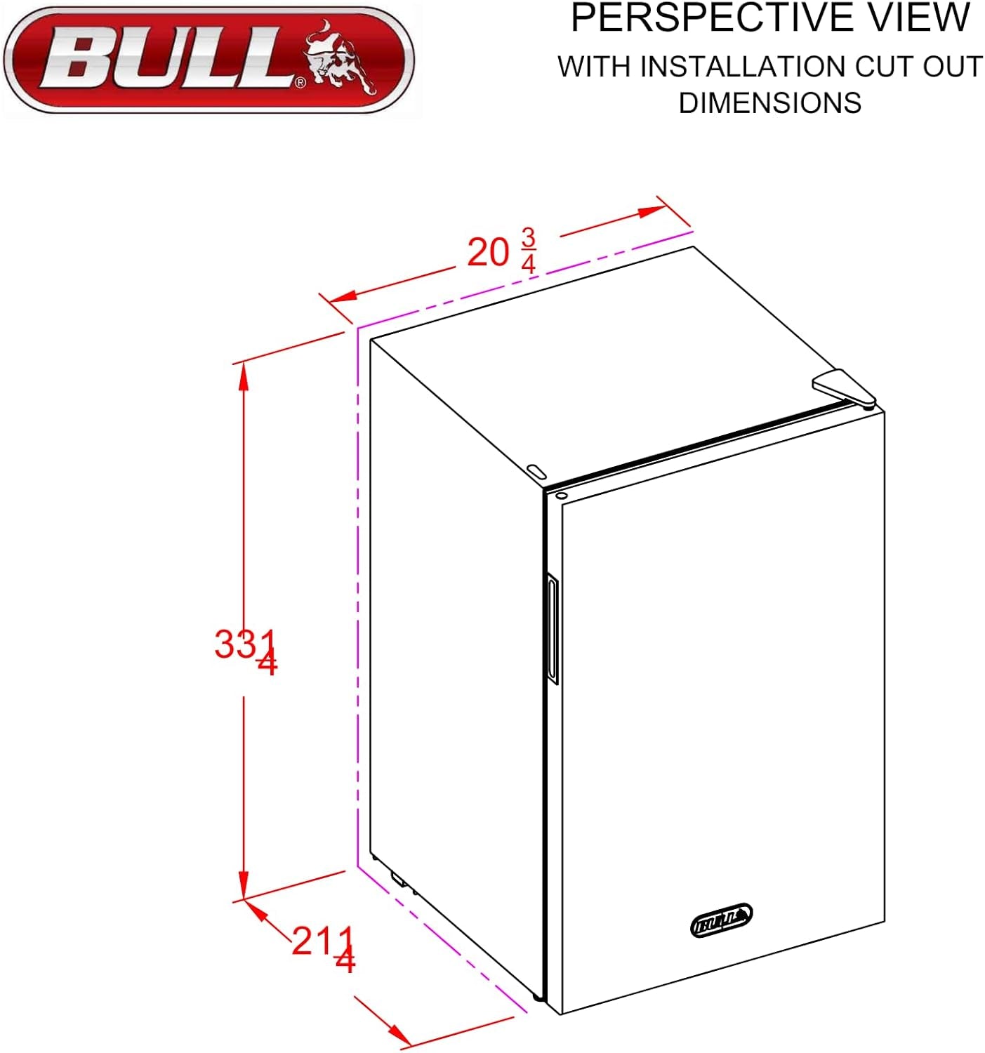 Contemporary Refrigerator – 4.5 Cu. Ft. Compact Stainless Steel Outdoor Fridge with Reversible Door and Full Temperature Control