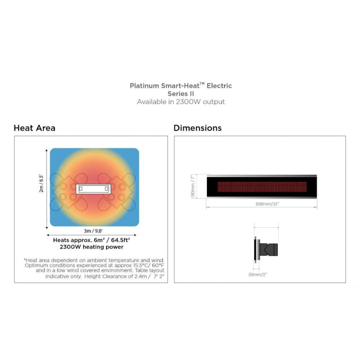 Bromic Platinum Smart-Heat™ Series II 2300W Electric Patio Heater