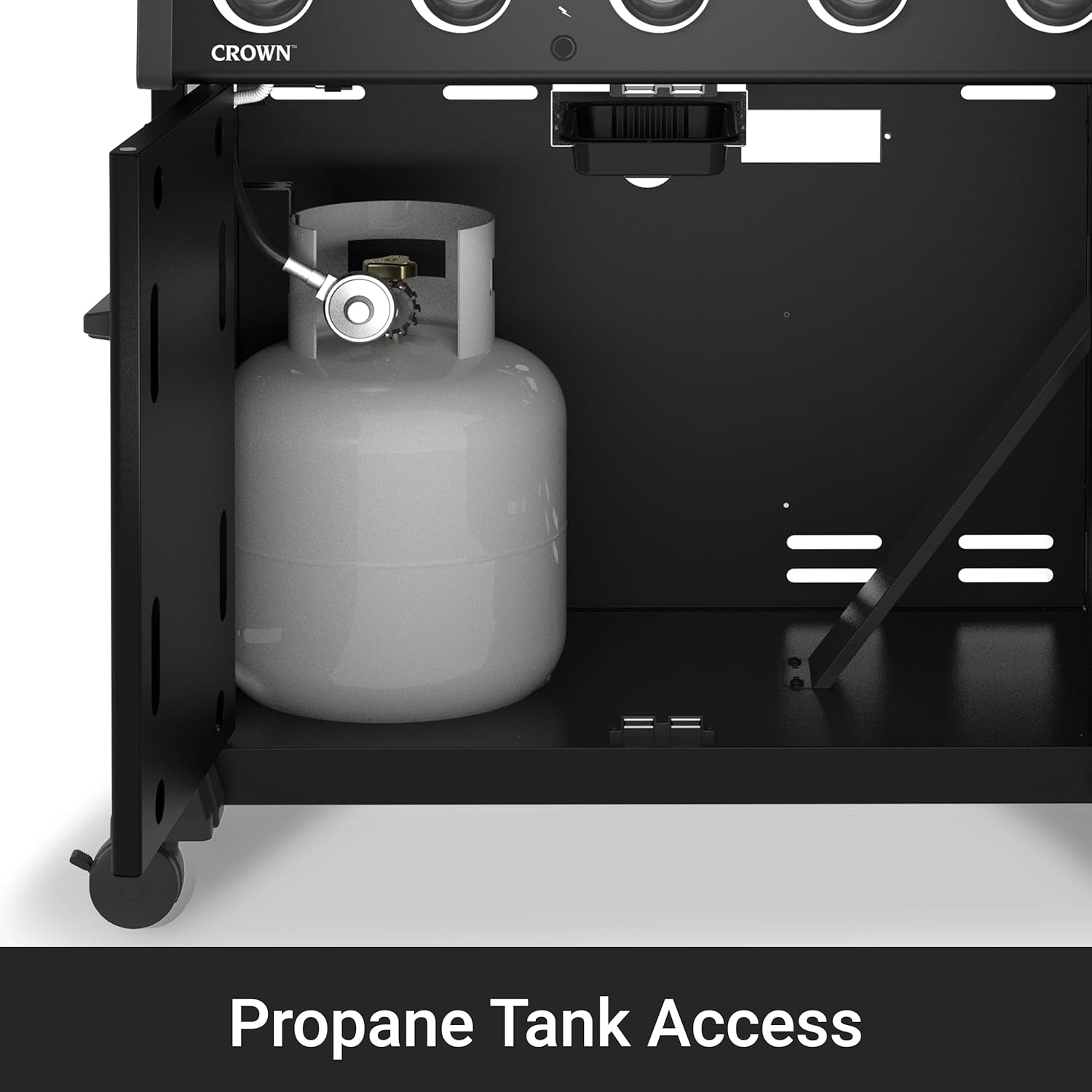 866154 Crown 520 Shadow 5-Burner Propane Gas Grill in Black