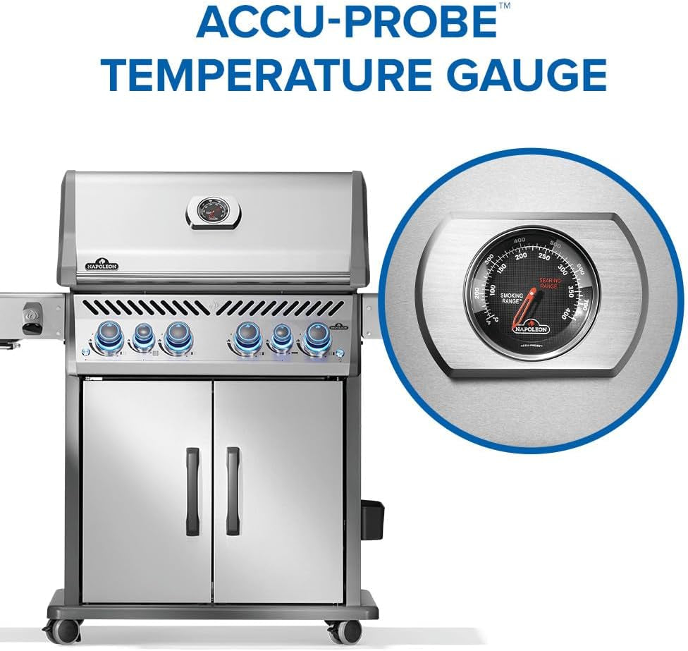 Rogue PRO-S 525 Natural Gas Grill with Infrared Side and Rear Burners, Stainless Steel, Durable 6-Burner Cooking Surface
