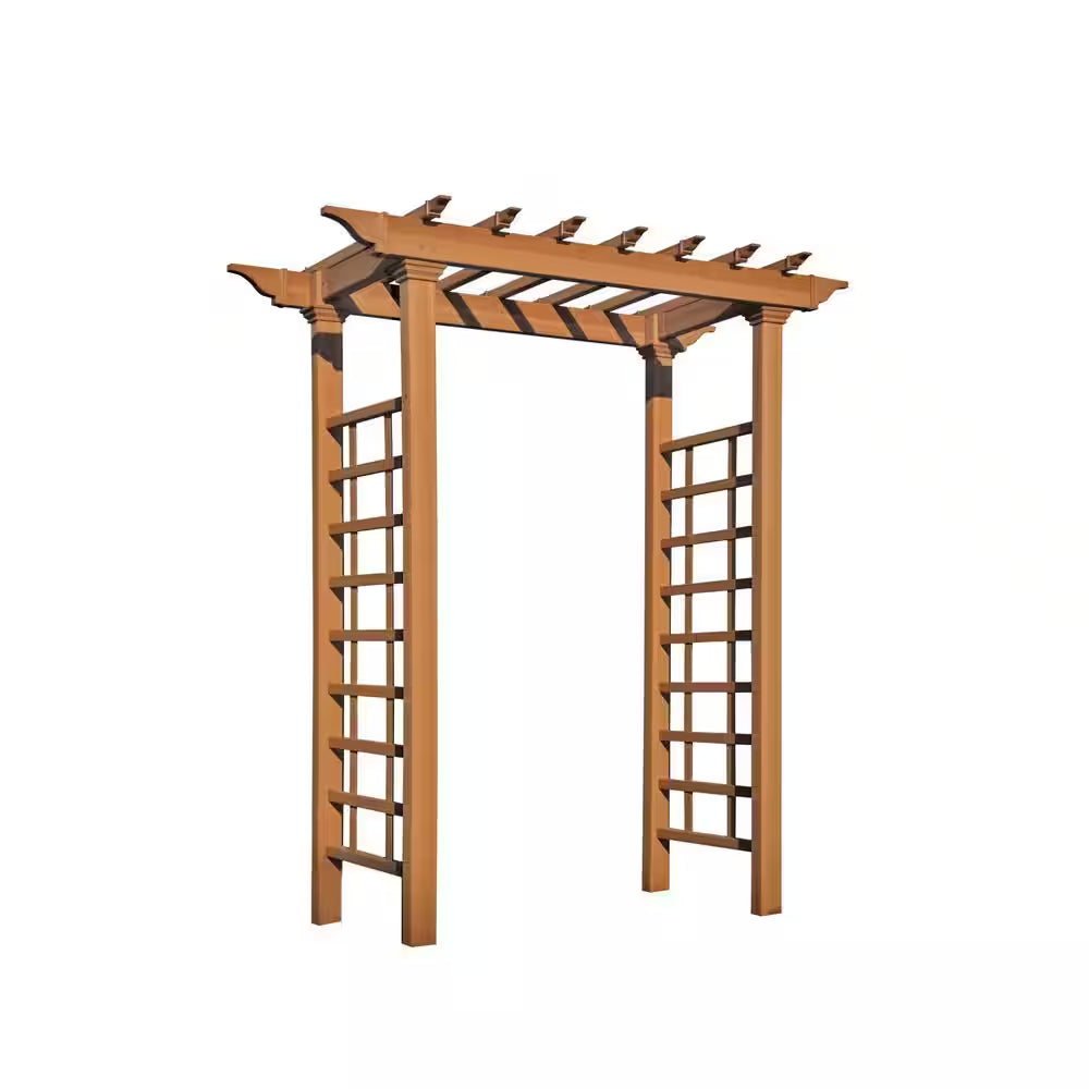 57"L X 24"W X 88"H Carolina Embossed Vinyl Arbor, Brown, VA84070