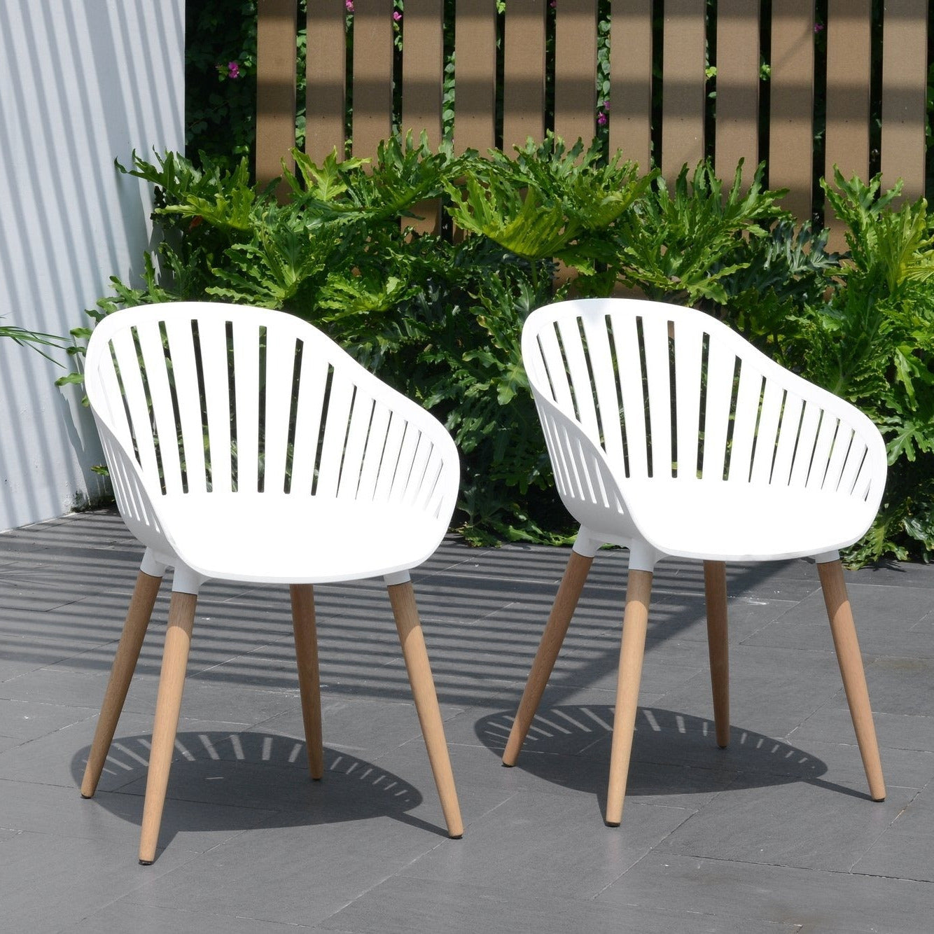 LifestyleGarden® Nassau Resin &amp; FSC® Eucalyptus Chairs – Set of 4