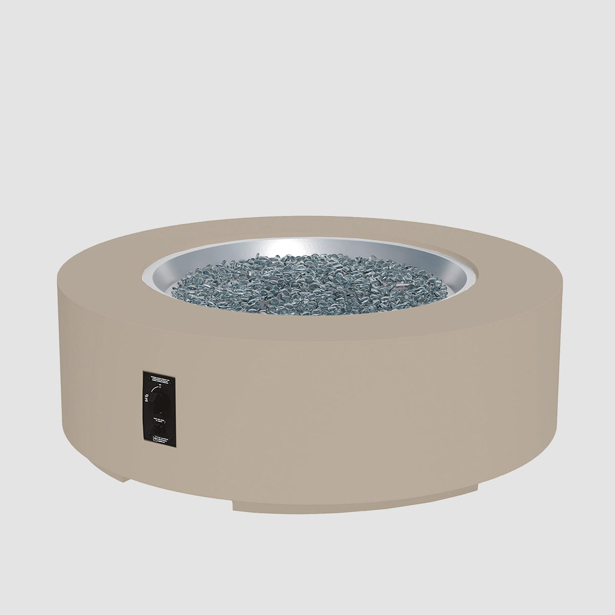 Outdoor GreatRoom Cove Round Concrete Gas Fire Pit Table | 36"–72"
