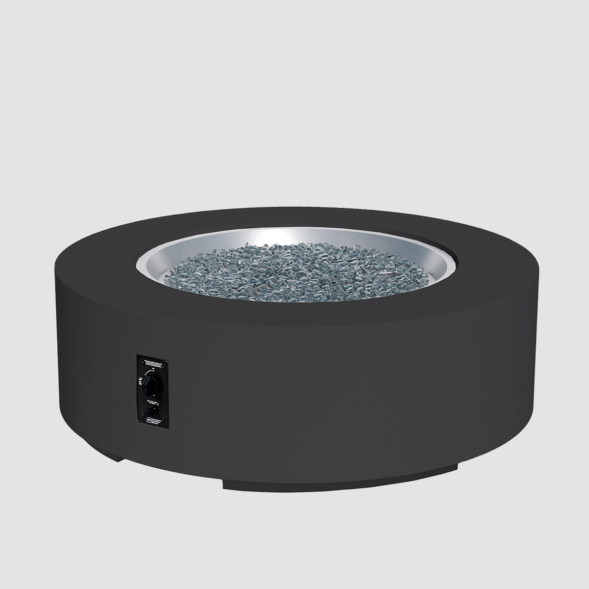 Outdoor GreatRoom Cove Round Concrete Gas Fire Pit Table | 36"–72"