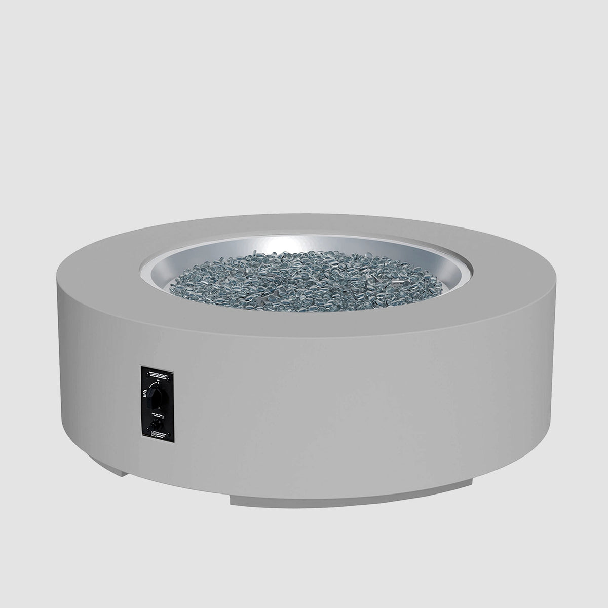 Outdoor GreatRoom Cove Round Concrete Gas Fire Pit Table | 36"–72"