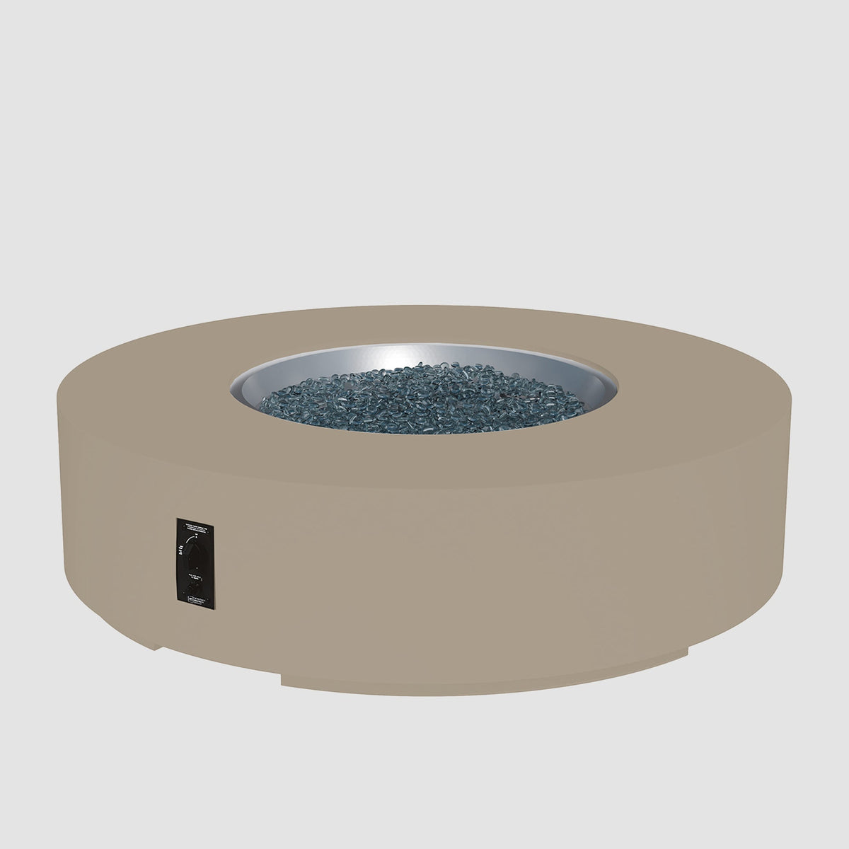 Outdoor GreatRoom Cove Round Concrete Gas Fire Pit Table | 36"–72"