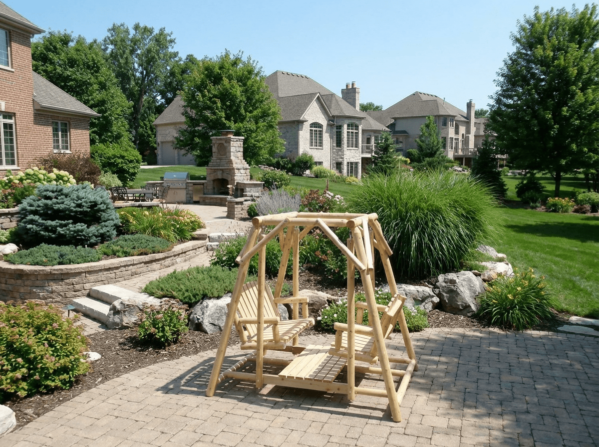 Cedar Creek Double Bench Patio Swing Handcrafted Cedar Comfort for Relaxed Outdoor Living