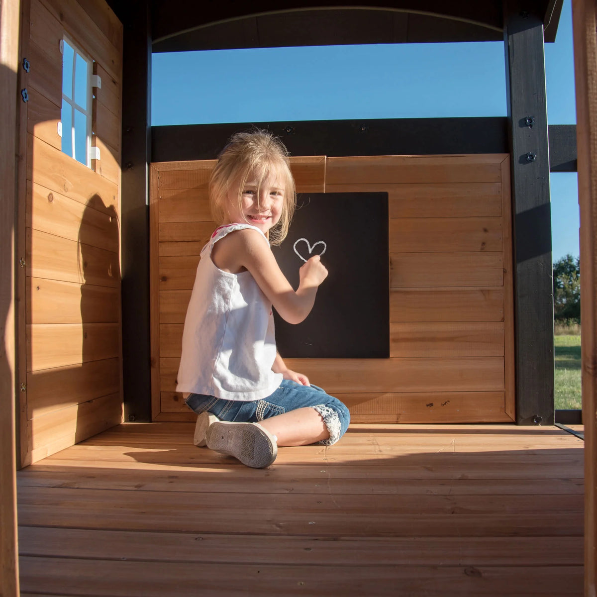 Canyon Creek Cedar Wood Swing Set, Slide, Clubhouse, Rock Wall