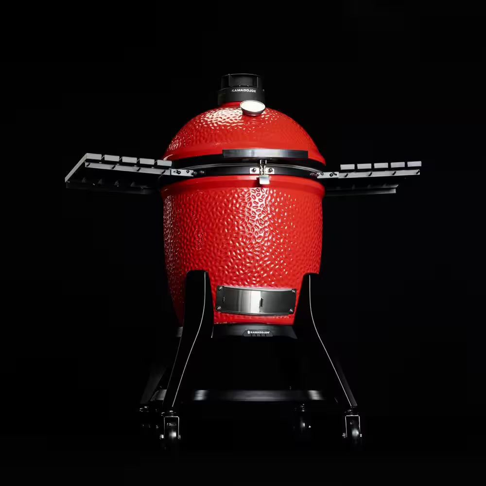 Classic Joe III 18 In. Charcoal Grill in Red with Cart, Side Shelves, Grate Gripper, and Ash Tool