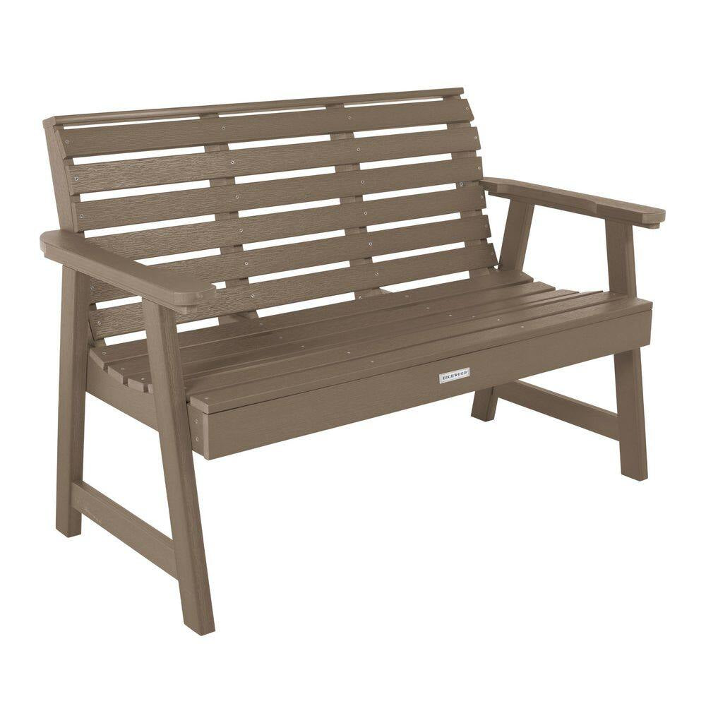 Weatherly 4 Ft. 2-Person Woodland Brown Recylced Plastic Outdoor Bench