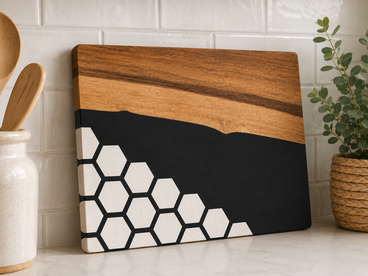 Broward Design B&W Geometric Cutting Board