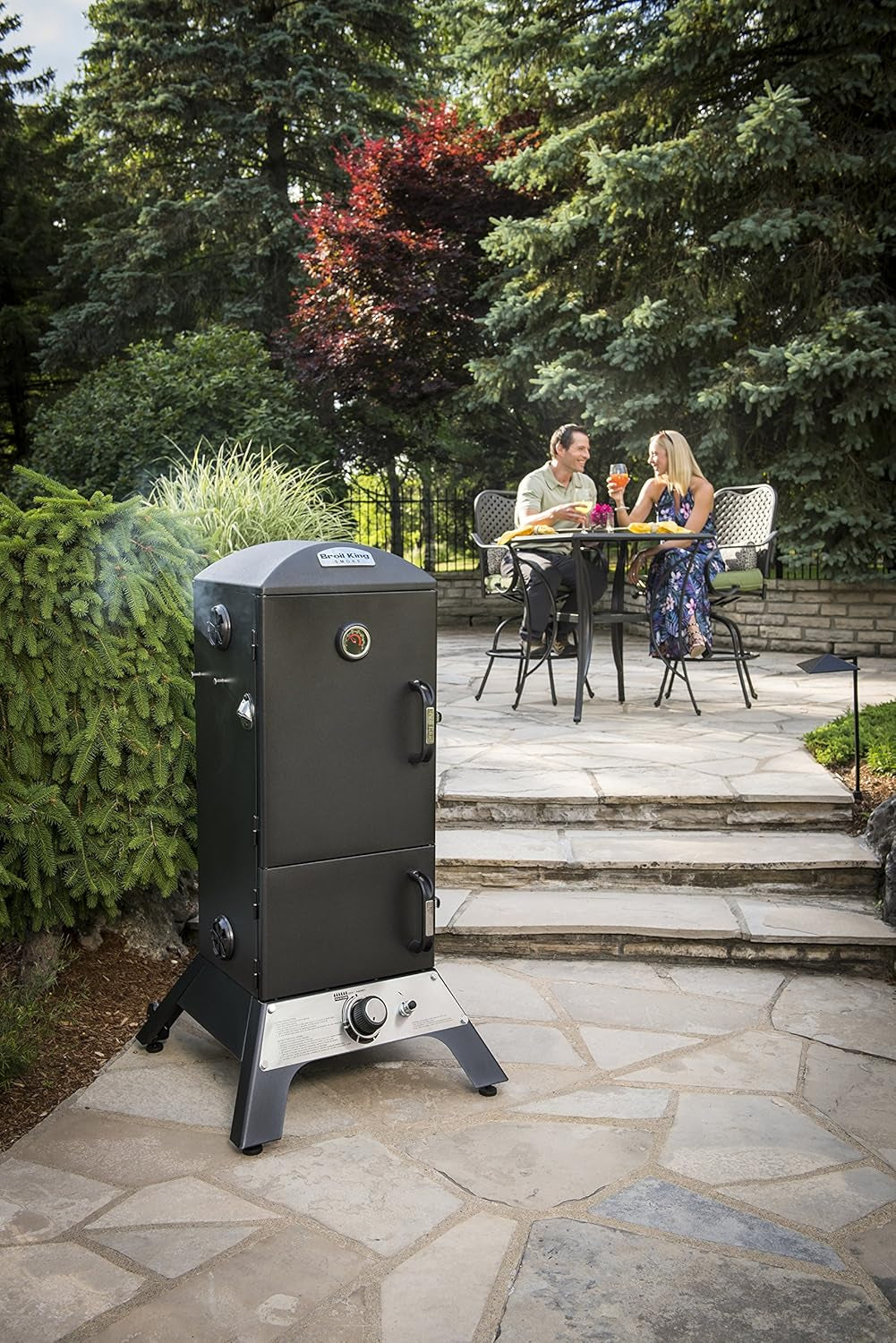 923617 Vertical Natural Gas Cabinet Smoker, Black