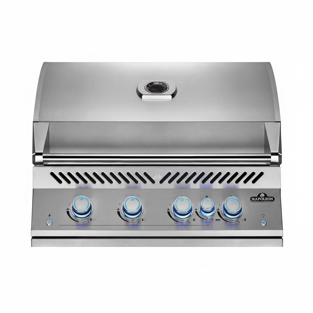 Built-In 700 Series 32-Inch Natural Gas Grill Head with Infrared Rear Burner - BIG32RBNSS-1-4 Main Burners, Infrared Rear Burner, Stainless Steel, Included Rotisserie Kit