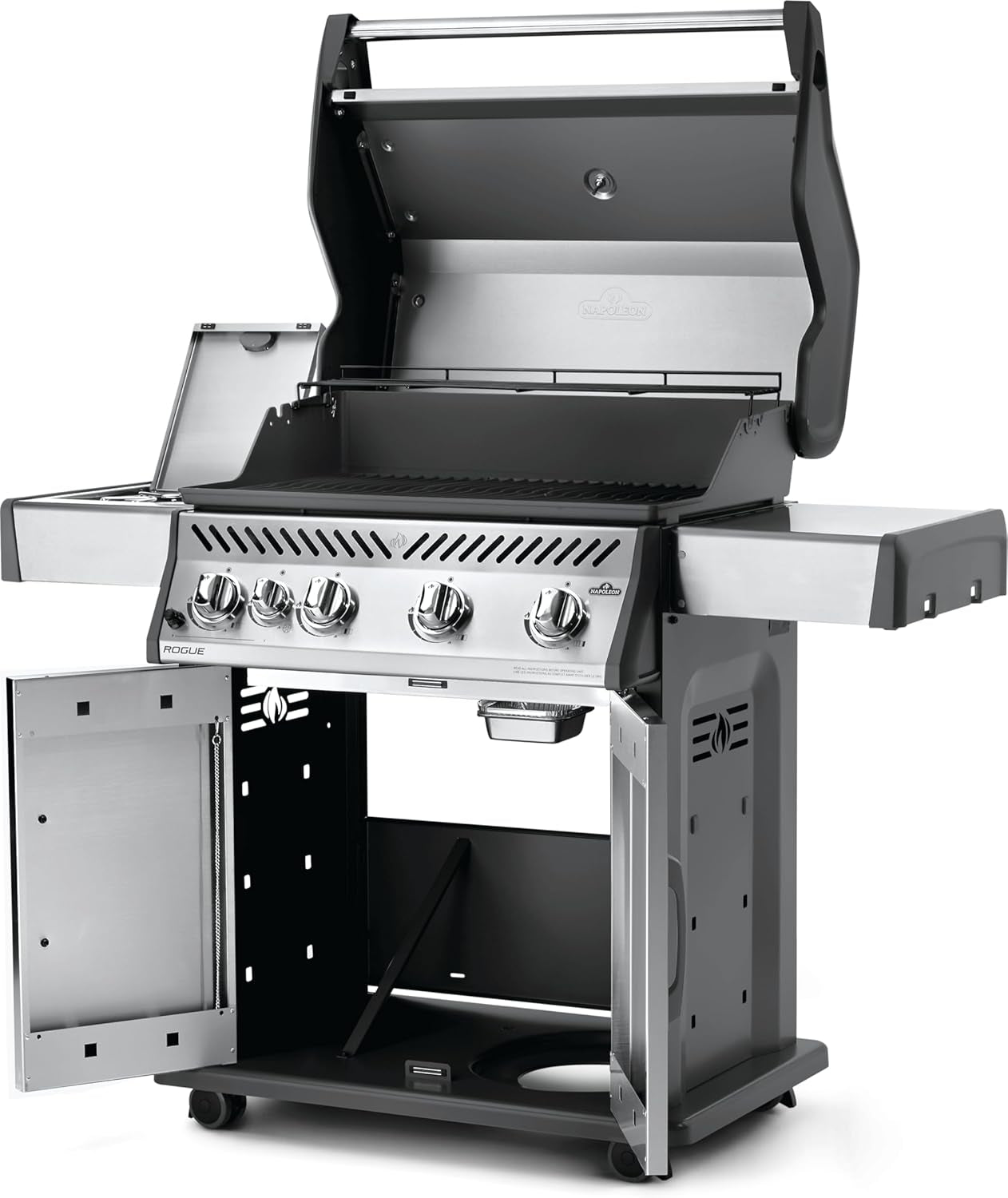 Rogue 525 Natural Gas Grill with Range Side Burner, Stainless Steel, Durable 4-Burner Cooking