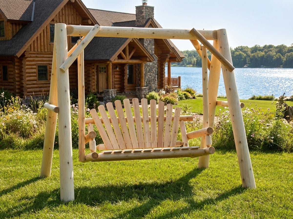Cedar Creek Rustic Furniture Handcrafted White Cedar Patio Swing – 5-Foot