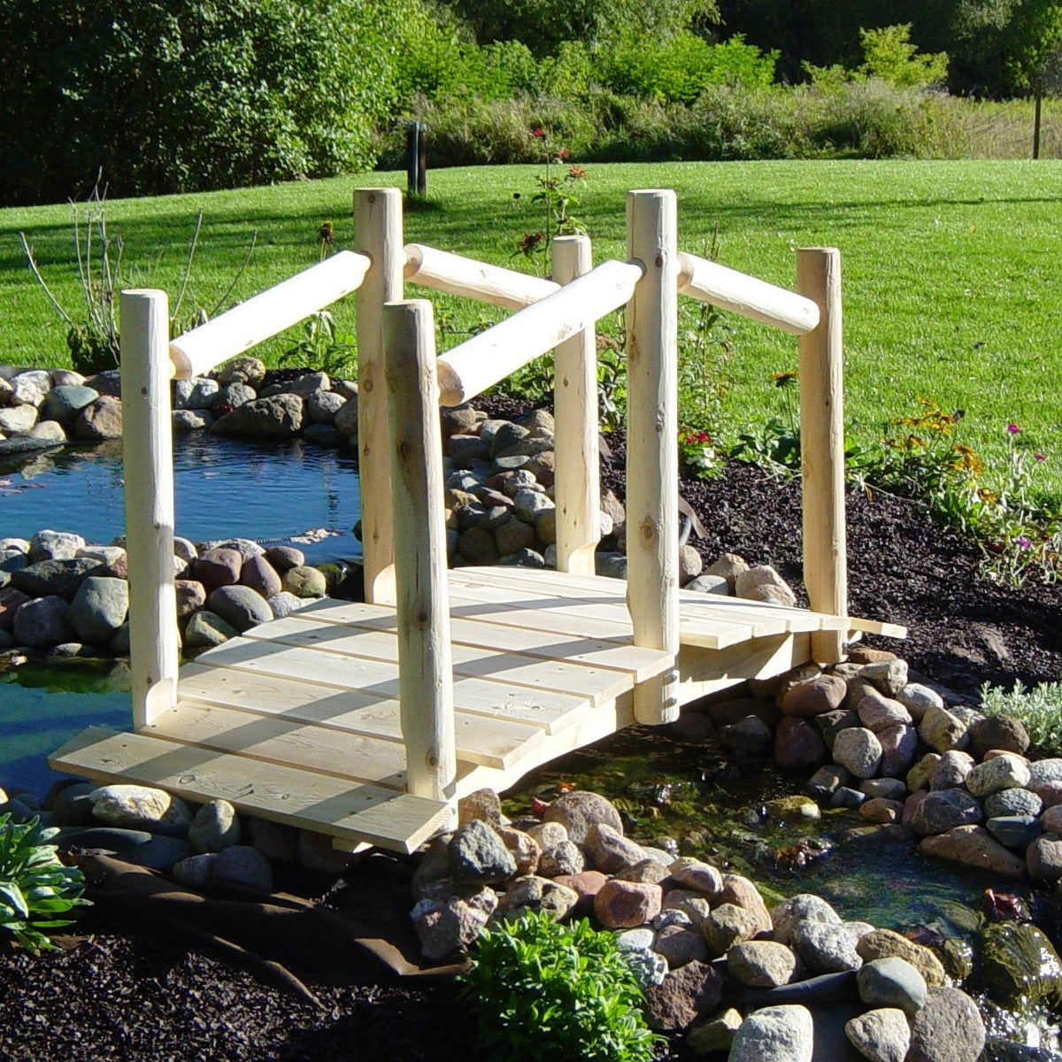 Cedar Creek Decorative White Cedar Garden Bridge