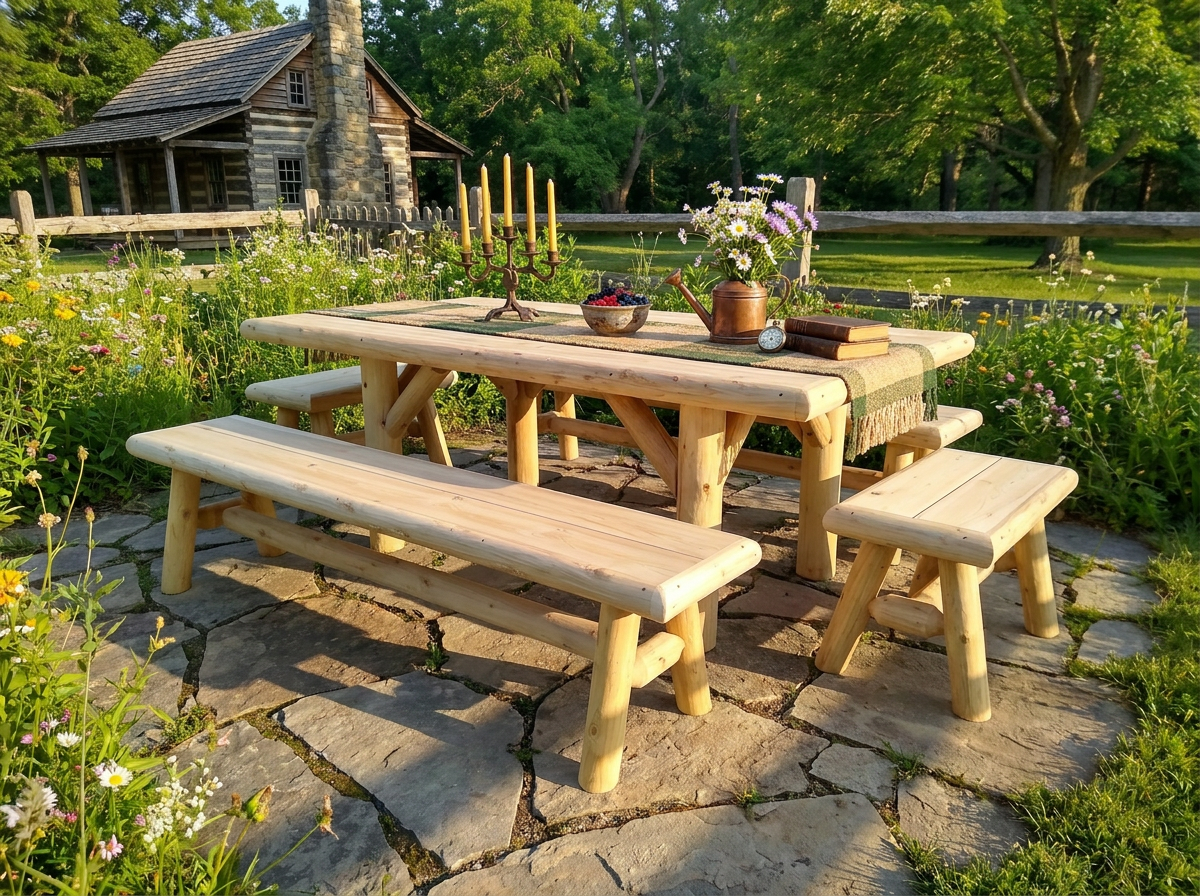 Cedar Creek White Cedar Outdoor Dining & Picnic Set