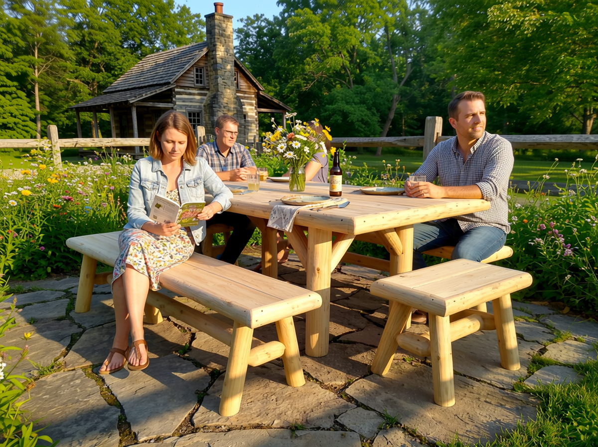 Cedar Creek White Cedar Outdoor Dining & Picnic Set