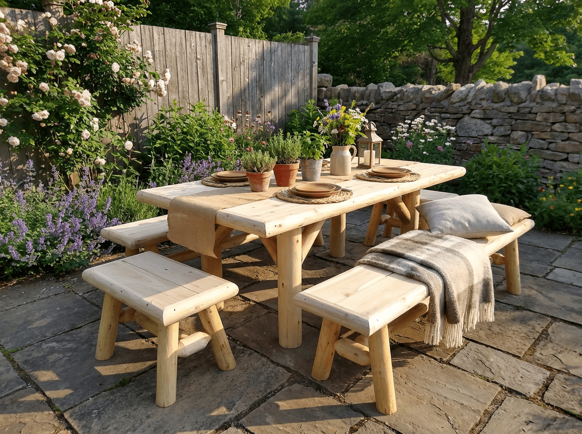 Cedar Creek White Cedar Outdoor Dining & Picnic Set
