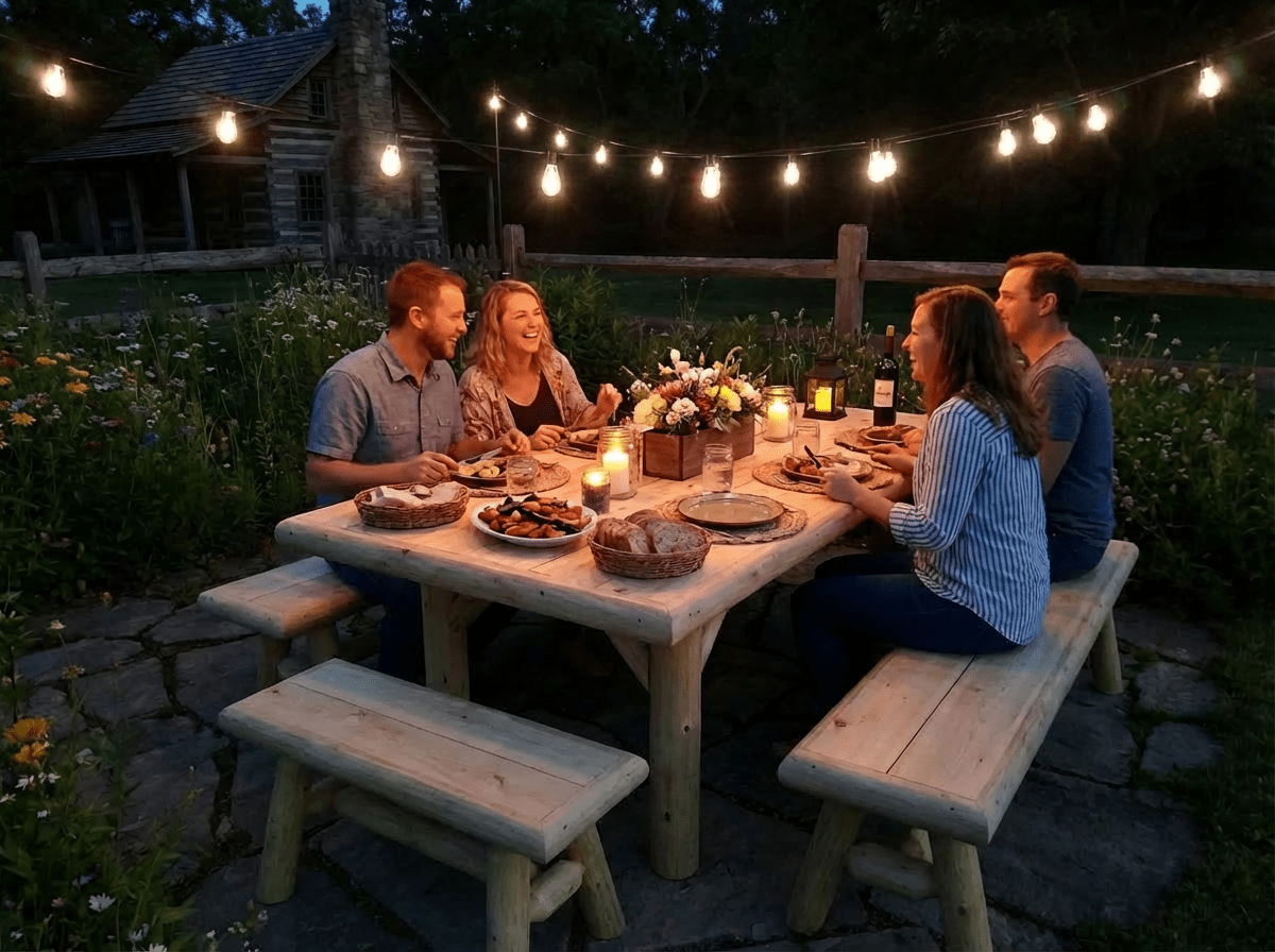 Cedar Creek White Cedar Outdoor Dining & Picnic Set