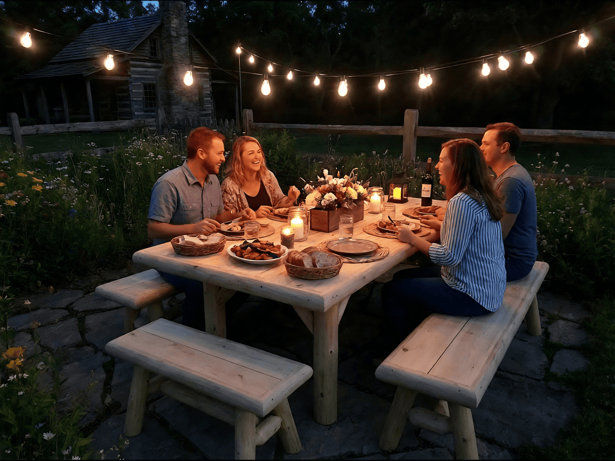 Cedar Creek White Cedar Outdoor Dining & Picnic Set