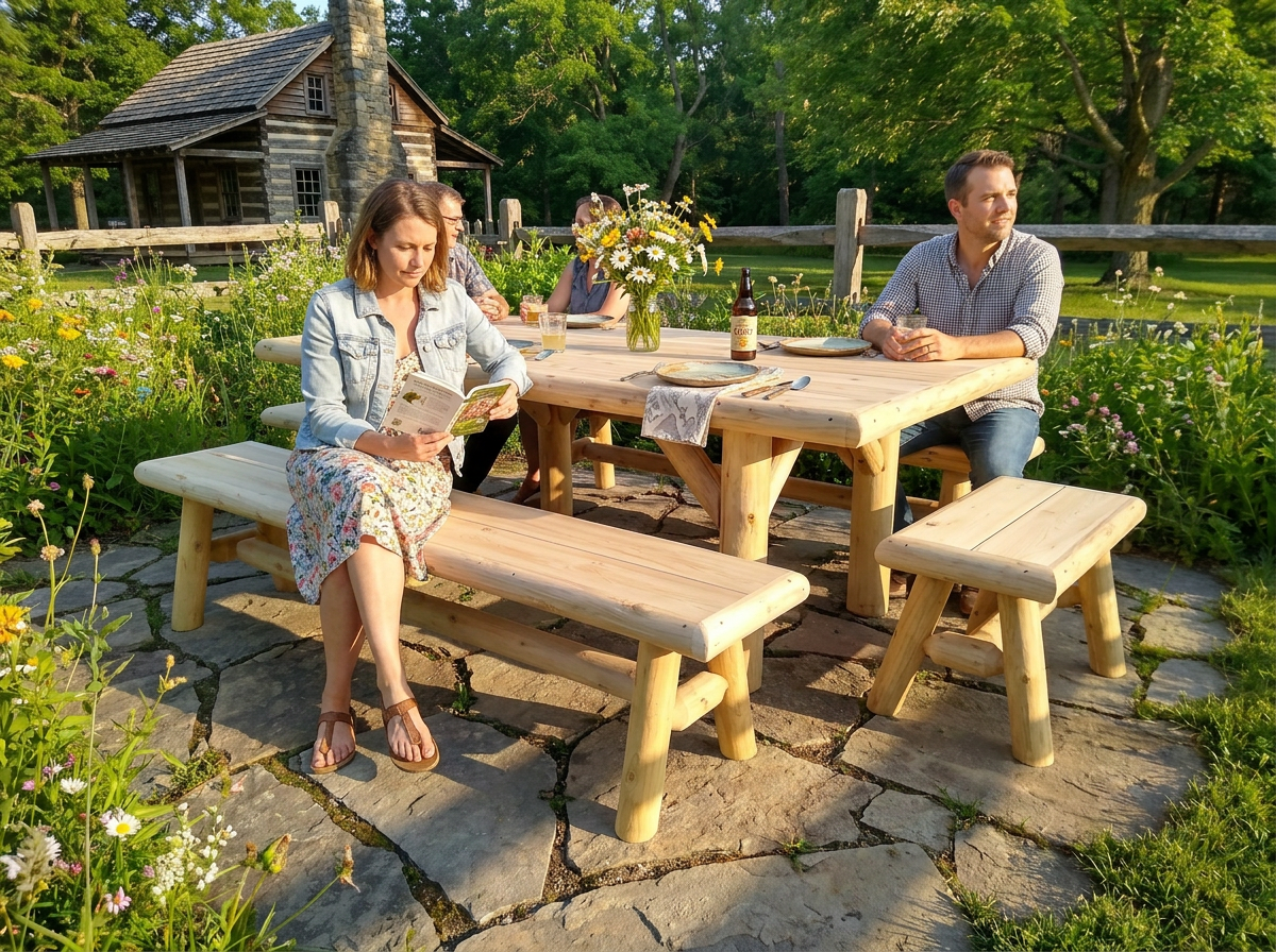 Cedar Creek White Cedar Outdoor Dining & Picnic Set