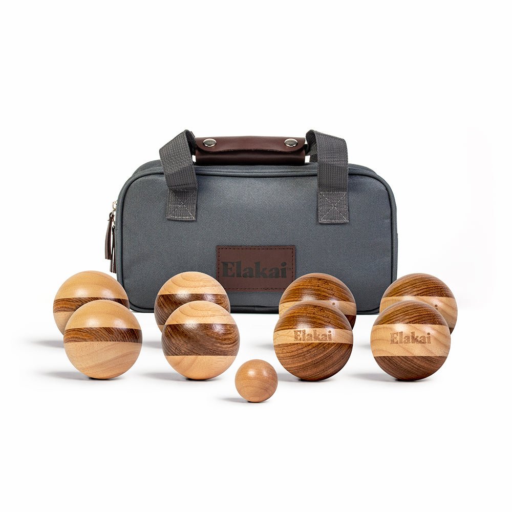 Elakai Hevea Wood 72mm Travel Bocce Set